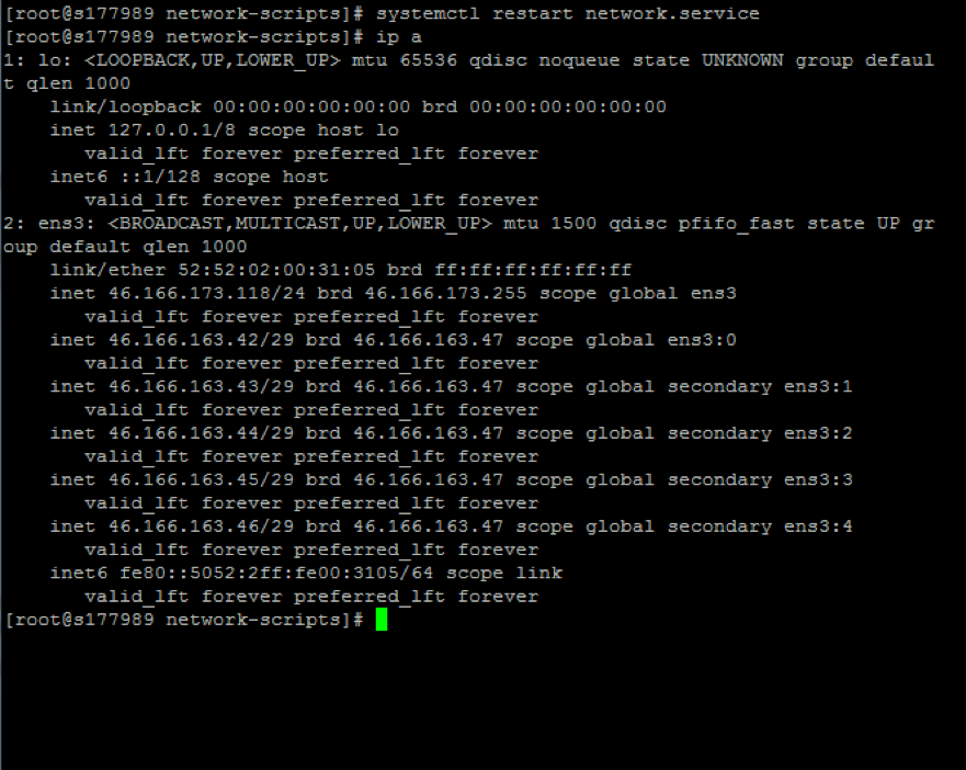 configured ip range